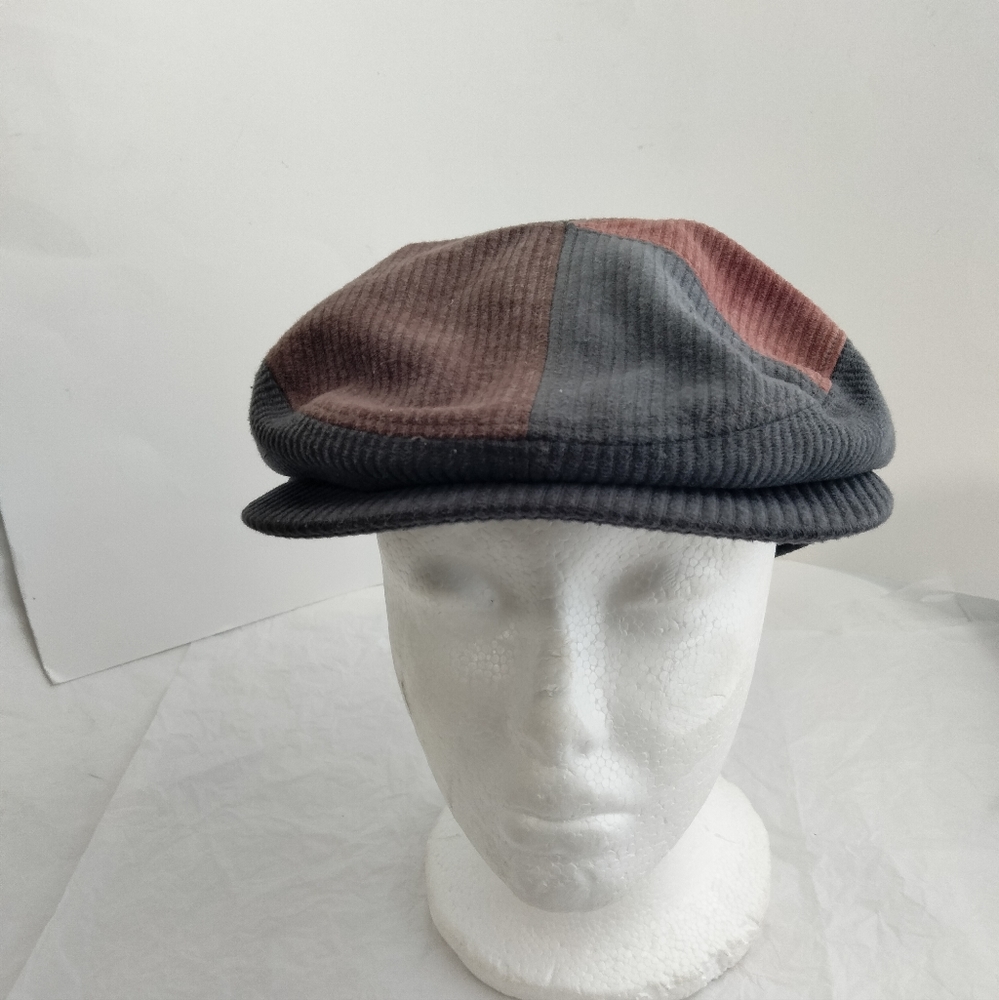 Borsalino Patchwork Cotton Multicolor Newsboy Cap… - image 1